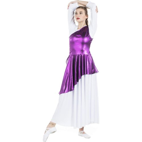  Danzcue Womens Asymmetrical Praise Dance Tunic