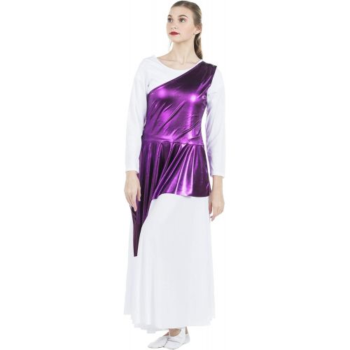  Danzcue Womens Asymmetrical Praise Dance Tunic