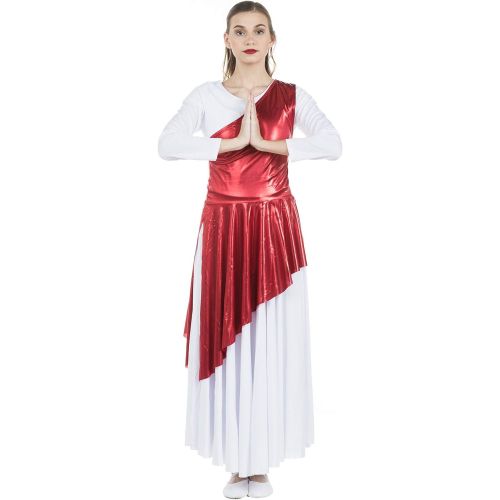  Danzcue Womens Asymmetrical Praise Dance Tunic