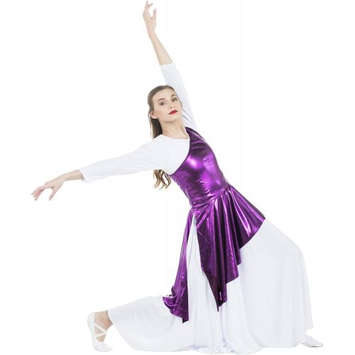  Danzcue Womens Asymmetrical Praise Dance Tunic