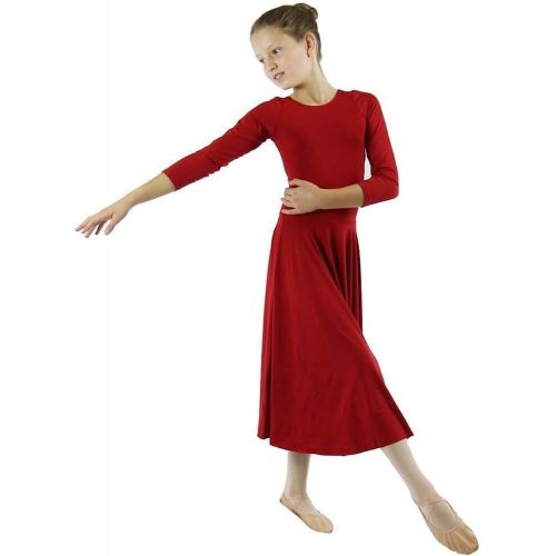  Danzcue Girls Praise Loose Fit Full Length Long Sleeve Dance Dress