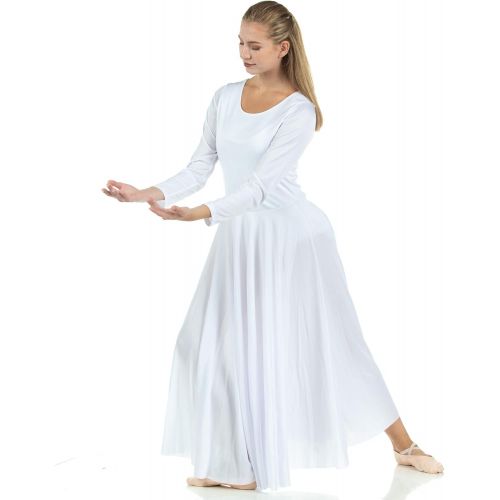  Danzcue Womens Praise Loose Fit Full Length Long Sleeve Dance Dress