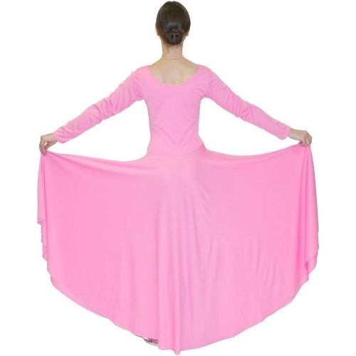  Danzcue Womens Praise Loose Fit Full Length Long Sleeve Dance Dress