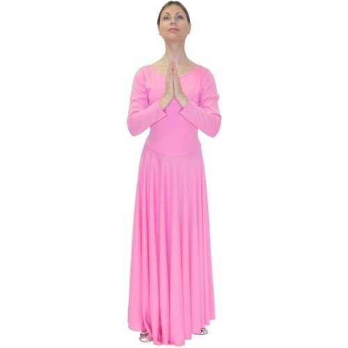  Danzcue Womens Praise Loose Fit Full Length Long Sleeve Dance Dress