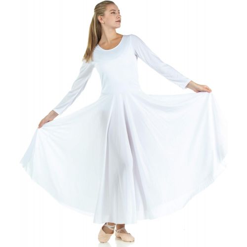  Danzcue Womens Praise Loose Fit Full Length Long Sleeve Dance Dress