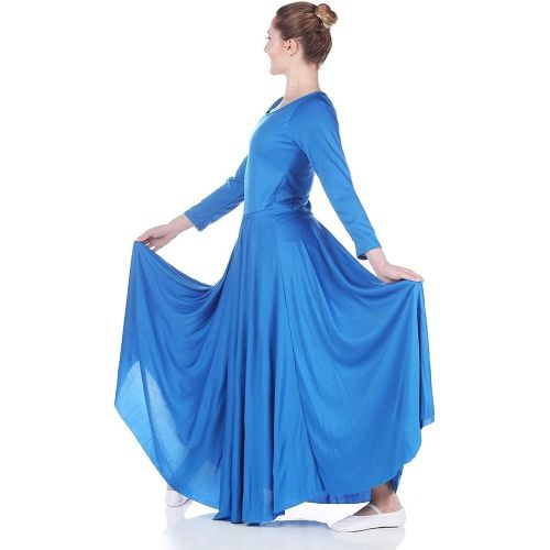  Danzcue Womens Praise Loose Fit Full Length Long Sleeve Dance Dress