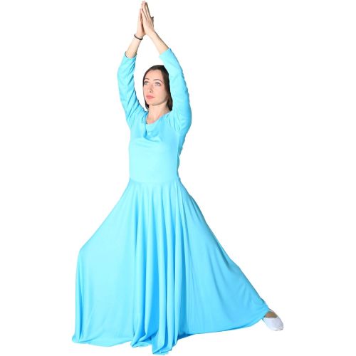  Danzcue Womens Praise Loose Fit Full Length Long Sleeve Dance Dress