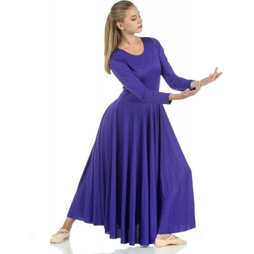  Danzcue Womens Praise Loose Fit Full Length Long Sleeve Dance Dress