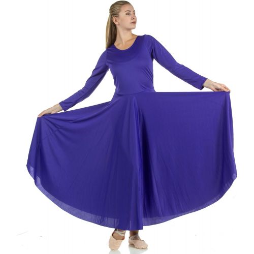  Danzcue Womens Praise Loose Fit Full Length Long Sleeve Dance Dress