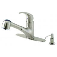 Danze D454412SS Melrose Single Handle Pull-Out Kitchen Faucet with Soap Dispenser, Stainless Steel