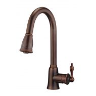 Danze D454410BR Prince Single Handle Pull-Down Kitchen Faucet with SnapBack Retraction, Tumbled Bronze