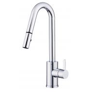 Danze D457130 Amalfi Trim Line Single Handle Pull-Down Kitchen Faucet with SnapBack Retraction, Chrome