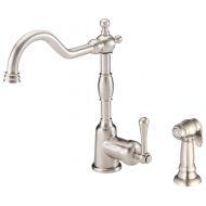 Danze D401157SS Opulence Single Handle Kitchen Faucet with Side Spray, Stainless Steel