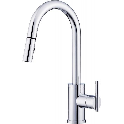  Danze D453558SS Parma Trim Line Single Handle Pull-Down Kitchen Faucet with SnapBack Retraction, Stainless Steel