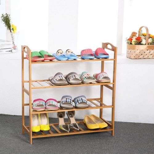  DaoAG Bamboo Stool Shoe Cabinet 5-Tier Wooden Shoe Organizer Rack Bamboo Entryway Shoes Storage Shelf for Bedroom Bathroom Living Room - Shipped from USA !!! (Original color)