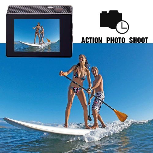  Daping Action Camera 1080p 4K WiFi HD Underwater Camera Sport Action Cam Waterproof 12MP 30M 170° Wide-Angle 2.0’’ LCD with 2 Batteries, USB Charger, Carrying Case, Accessories Kit, Black