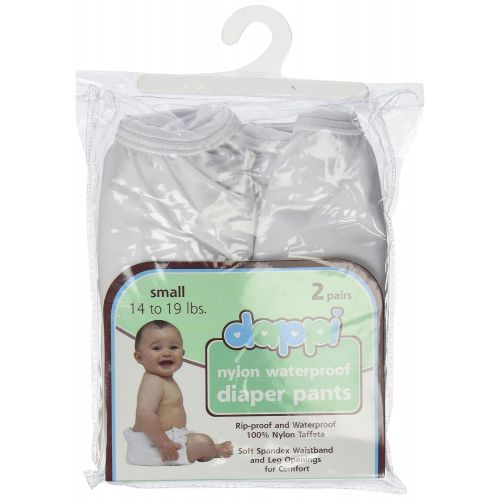  [아마존베스트]Dappi Waterproof 100% Nylon Diaper Pants, 2 Pack, White, Small