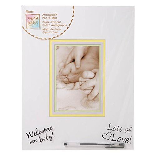  Darice Baby Shower Autograph Mat, 4 by 6, Pastel Inset (1405-049)