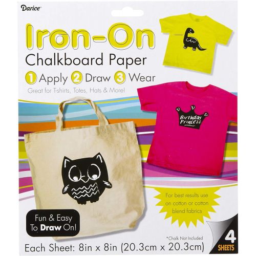  [아마존베스트]Darice 2702-20 Iron On Chalkboard Sheet, 8x8