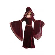 Dark Paradise Kids Girls Womens Medieval Renaissance Dress Costume Halloween Vampire Cosplay Hooded Robe Gown 4-12T