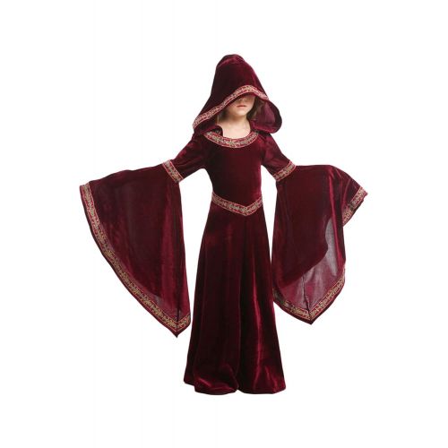  Dark Paradise Kids Girls Womens Medieval Renaissance Dress Costume Halloween Vampire Cosplay Hooded Robe Gown 4-12T