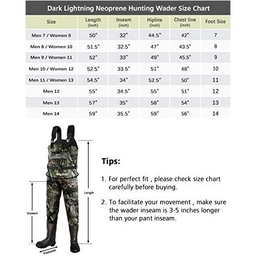  [아마존베스트]Dark Lightning Mens Womens Neoprene Waders with 800g Insulated Wellington Boots Mens Womens