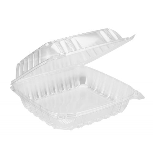  Dart Solo Dart 8 x 8x 3 Clear Plastic Hinged Food Take-Out Container 1-Compartment (pack of 50)