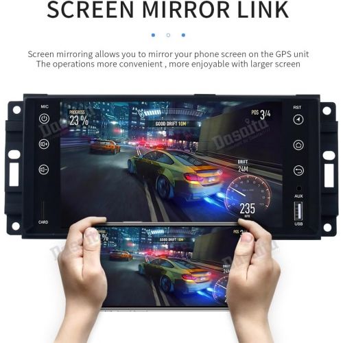  Dasaita 7inch Screen Double Din Android 8.0 Car GPS for Jeep Wrangler Commander Compass Grand Cherokee Dodge RAM Chrysler Sebring 300C Audio Stereo with Octa Core 4G RAM 32G ROM Na