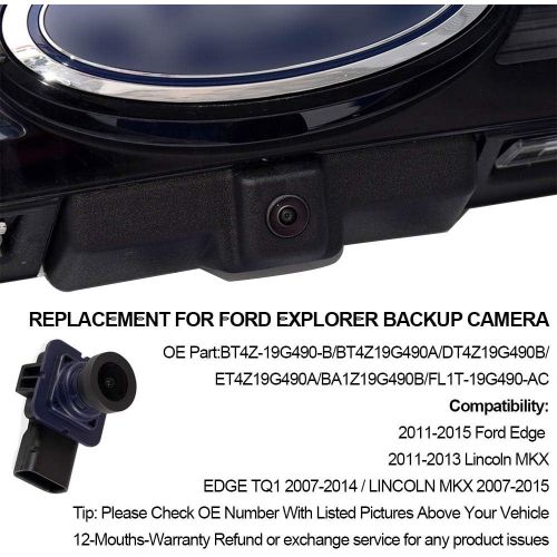  [아마존베스트]Dasbecan Replacement Backup Camera Compatible with Ford Edge 2011 2012 2013 2014 2015 Lincoln MKX 2011 2012 2013 Replaces# BT4Z-19G490-B