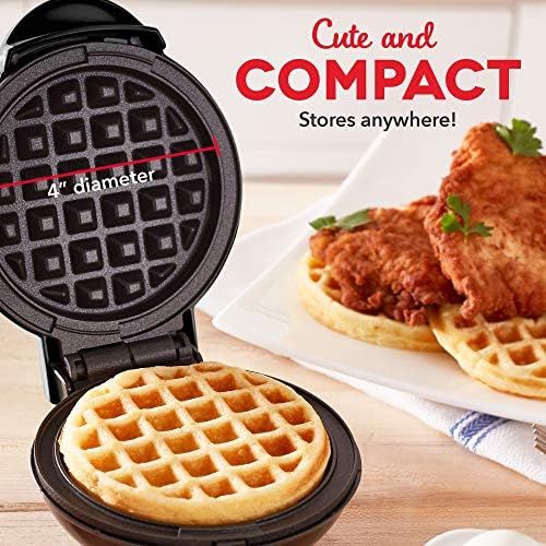  [아마존베스트]Dash DMW001BK 4-inch Machine for Individual Paninis, Hash Browns and Other Mini Waffle Makers, Black