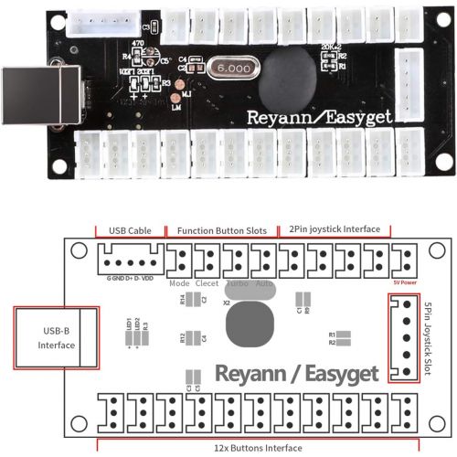  [아마존베스트]Dashtop LED Arcade DIY Parts 2X Zero Delay USB Encoder + 2X 2/4/8 Way LED Joystick + 20x LED Illuminated Push Buttons for Mame Windows System & Raspberry Pi Projece Arcade Project