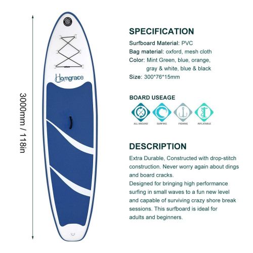  Dasny Inflatable SUP Surfboards Stand Up Paddle Board with Carry Backpack Outdoor Double Layer Thickening Paddle Pump Kit