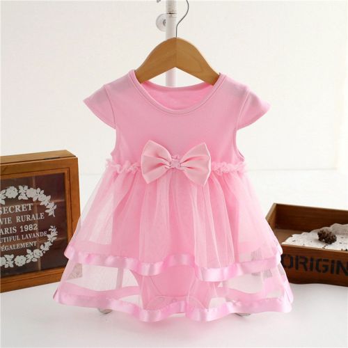  Dasuy Baby Girls Birthday Tutu Infant Bow Clothes Party Jumpsuit Princess Romper Dress 3M-24M