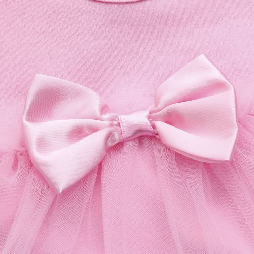  Dasuy Baby Girls Birthday Tutu Infant Bow Clothes Party Jumpsuit Princess Romper Dress 3M-24M