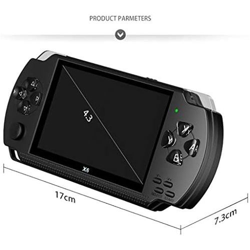  [아마존베스트]Dasuy Handheld Games for Kids Adults 4.3 Inch Portable HD Game Machine Modern Video Games Built-in 10,000 Free Games, Electronic Game Player for Boys Girls Birthday Gift (Black)