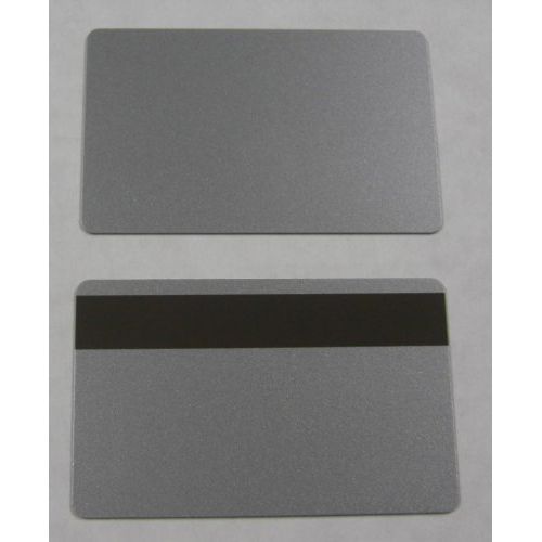  DataCard, Zebra, Fargo, Evolis, Magicard, NBS 500 CR80 30Mil Silver PVC Plastic Credit, Gift, Photo ID Cards With HiCo Magnetic Stripe Mag