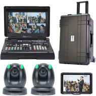 Datavideo Streaming Studio Kit with 4-Ch Mobile Switcher, 2 x PTZ Cameras & 7
