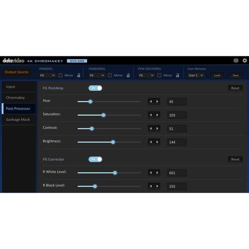  Datavideo 4K Real-Time Chroma Keyer with 10-Bit, 4:4:4 Video Processing