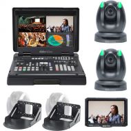 Datavideo Streaming Studio Kit with Switcher, 2 x PTZ Cameras, Wall Mounts & Monitor (Black)