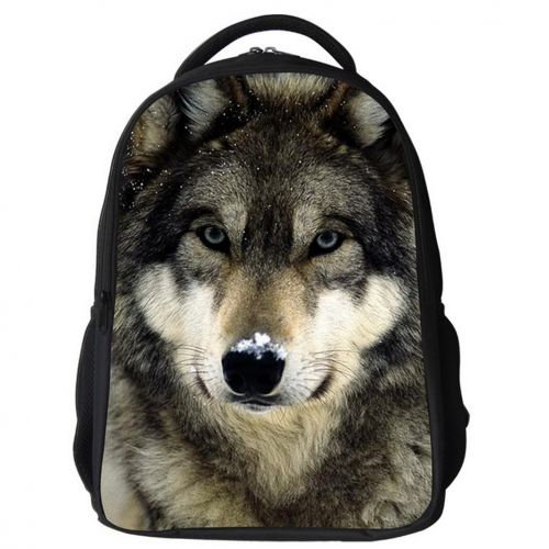  Datomarry Simple Wolf Backpack Kids Teens Middle School Book Bag