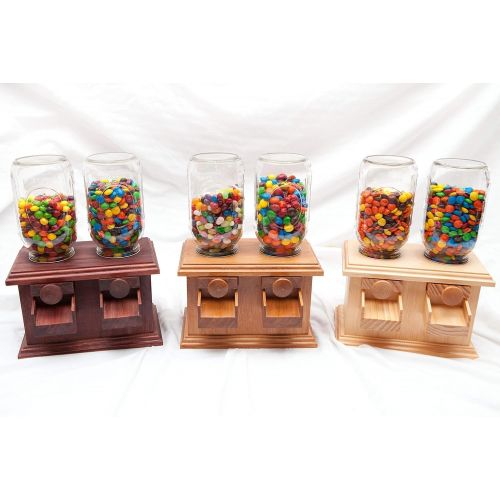  Hand-made DOUBLE Wooden Candy Dispenser - M&M Peanut Skittles Snack - Wood Candy Dispenser - DavesWoodDesigns