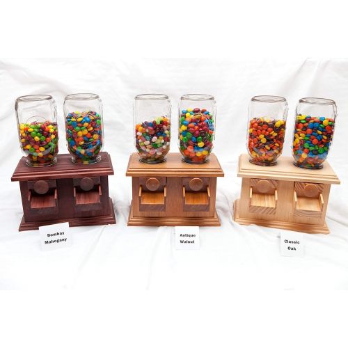  Hand-made DOUBLE Wooden Candy Dispenser - M&M Peanut Skittles Snack - Wood Candy Dispenser - DavesWoodDesigns