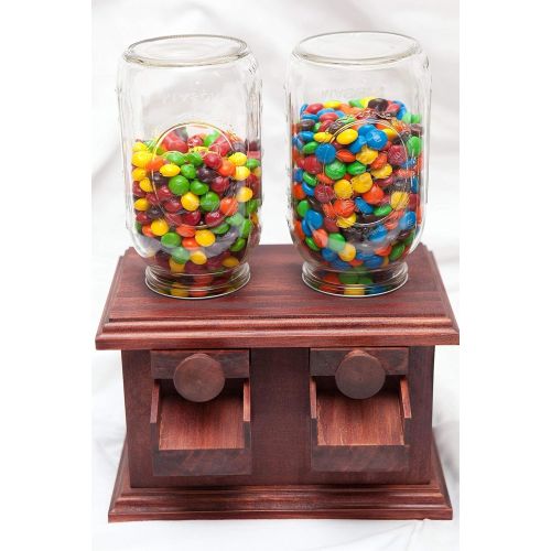  Hand-made DOUBLE Wooden Candy Dispenser - M&M Peanut Skittles Snack - Wood Candy Dispenser - DavesWoodDesigns