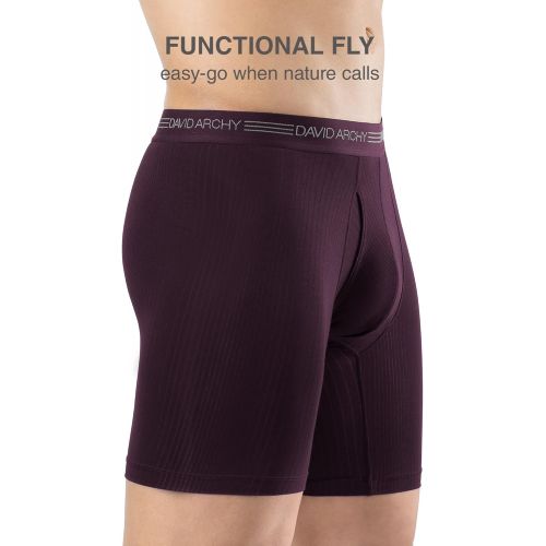  [아마존 핫딜]  [아마존핫딜]David+Archy David Archy Mens 3 Pack Ultra Soft Modal Boxer Briefs with Fly Drop Needle Style Boxer Shorts