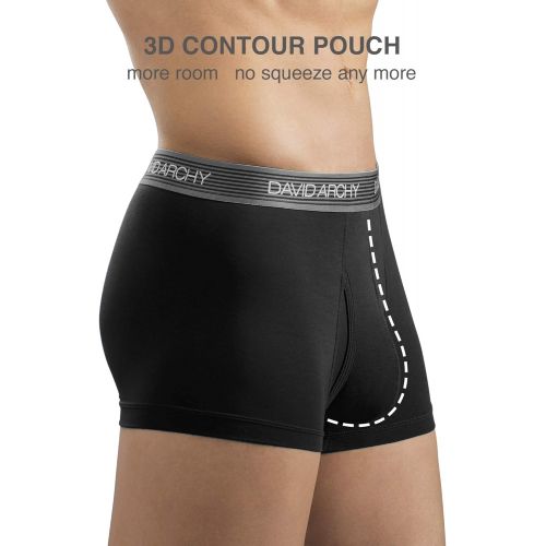  [아마존 핫딜] [아마존핫딜]David+Archy David Archy Mens 4 Pack Ultra Soft Micro Modal Underwear Breathable Trunks with Fly