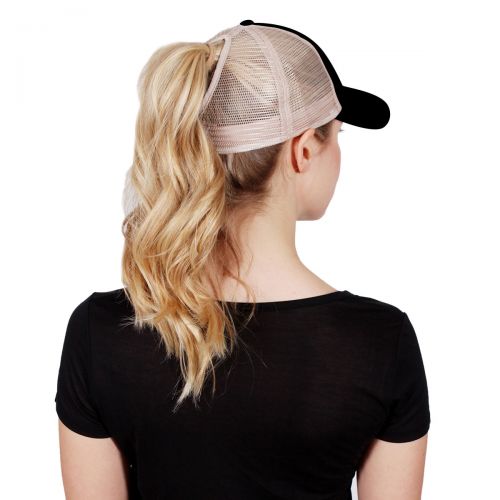  David & Young Rainbow Heart Mesh Back Ponyflo Baseball Cap