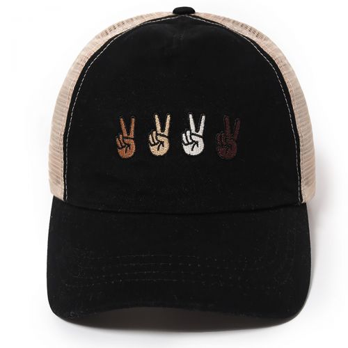  David & Young Peace Sign Mesh Back Ponyflo Baseball Cap