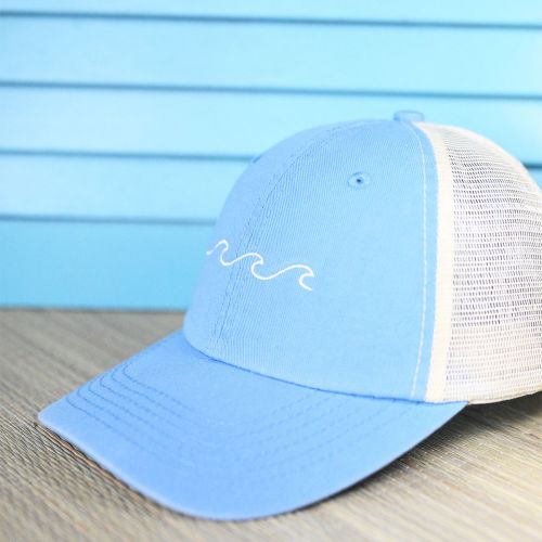  David & Young Ocean Waves Mesh Back Ponyflo Baseball Cap