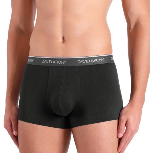  [아마존 핫딜] [아마존핫딜]David+Archy David Archy Mens 4 Pack Ultra Soft Comfy Breathable Bamboo Rayon Trunks Underwear No Fly