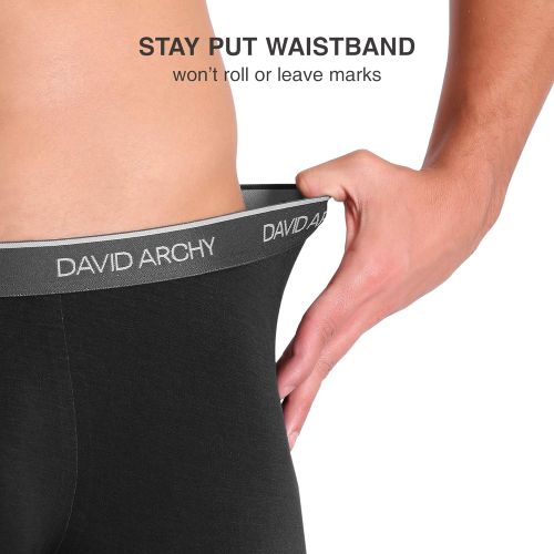  [아마존 핫딜] [아마존핫딜]David+Archy David Archy Mens 4 Pack Ultra Soft Comfy Breathable Bamboo Rayon Trunks Underwear No Fly